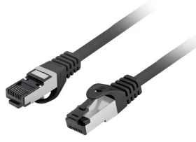 Lanberg CAT8.1 S/FTP 0.5m čierna / Patch kábel / LSZH / CU / 2000 MHz / RJ-45 (PCF8-10CU-0050-BK)