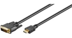 MicroConnect kábel Dual-link HDMI (M) - DVI-D 24 +1 (M) 5m čierna / FullHD (1920x1080) @ 60Hz / obojsmerný (HDM192415)