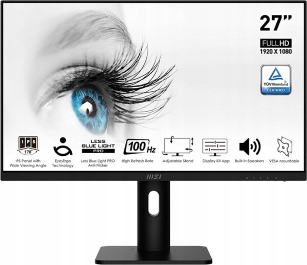 MSI MSI PRO MP273APDE, LED monitor - 27 - black, FullHD, IPS, AMD Free-Sync, 100Hz panel