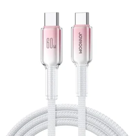 Joyroom S-A42 Crystal-Clear Series Nabíjací kábel USB-C(M) - USB-C(M) 60W 1.2m biela (6956116728106)