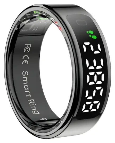 Colmi R12 vel. 7 17,9mm čierna / Chytrý prsteň / LED displej / Bluetooth 5.0 / 1ATM / výdrž 3-5 dní (R12 Black 7)