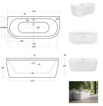 BESCO - Voľne stojaca vaňa VISTA (Tursa) - Farba - Biela, Rozmer vane - 170 × 75 cm VANTUR170