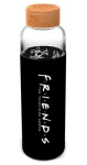 STOR Fľaša na pitie Priatelia / Sklo, silikónový návlek / 585 ml (ST00655EPM)