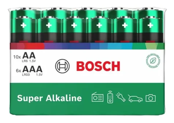 BOSCH R610LR036SAF/00 / Alkalická batéria / AA 10 ks + AAA 6 ks / 1,5 V (8594162800247)