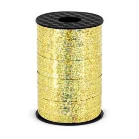 Zlatá holografická stuha 5 mm / 225 m - PartyDeco