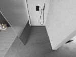 MEXEN/S - Kioto Sprchová zástena Walk-in 100 x 200, transparent/dekor 8 mm, grafit metal 800-100-101-95-35