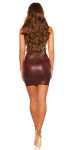 Sexy KouCla Wetlook mini dress with zips BORDEAUX Einheitsgroesse