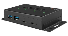 Lindy Metal Hub 4 Port čierna / USB hub / USB-C / 4 porty / USB 3.2 Gen 2 / 10 Gbit/s (43094)