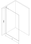 MEXEN/S - Kioto L Sprchová zástena WALK-IN 80 x 200, transparent, nikel kefovaná 800-080-103-97-00