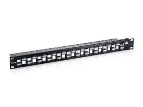Equip 19" FTP čierna / Patch panel / 24x Keystone / 1U / LSA-110 (769324)