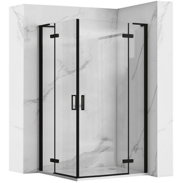 REA/S - Sprchová kabína Hugo Double Black 100x100 KPL-K6602