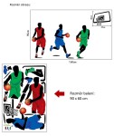 Veselá Stena Samolepka Hráči basketbalu