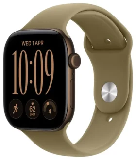 Apple Watch Series 12 GPS+Cellular 42mm Tmavo bronzové hliníkové telo - Olivový športový remienok S/M / 130-180 mm (MJG44RK/A)