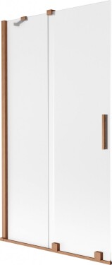 MEXEN/S - Velar dvojkrídlová posuvná vaňová zástena 100 x 150, dekor, meď kartáčovaná 896-100-000-31-65