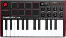 AKAI MPK Mini MK3 Ovládacia klávesnica Pad kontrolér MIDI USB čierno-červená (MPKMINI3)