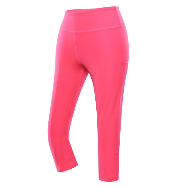 Dámské rychleschnoucí capri legíny ALPINE PRO NORVA neon knockout pink