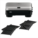 Braun Snack Maker 5 SM5005 strieborná / Sendvičovač / 800 W / vyberateľné PTFE platničky (0X23100002 SM5005)