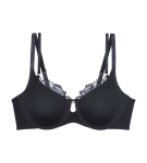WILD GARDENIA FLORALE - Minimizer z čipky so zlatoružovými akcentmi Triumph BLACK 80F