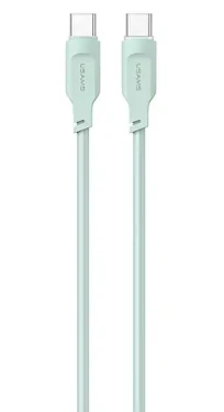 USAMS SJ567 Lithe Series zelená / Nabíjací a dátový kábel / USB-C - USB-C / 100W / 1,2m (SJ567USB04)