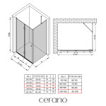 CERANO - Sprchovací kút Volpe L/P - 6 mm - chróm, transparentné sklo - 80x100x190 - zalamovacia CER-427198