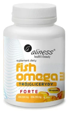 Aliness Fish Omega 3 Forte / Výživový doplnok / 500 mg EPA / 250 mg DHA / 60 kapsúl