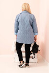 Dámska prešívaná bunda Plus Size s golierom a gombíkom Denim UNI