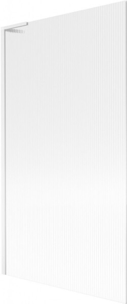 MEXEN/S - Next L vaňová zástena FIX 100 x 150, prúžky, biela 895-100-000-03-09-20