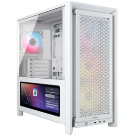 Corsair FRAME 4000D LCD RS ARGB biela / E-ATX / 3x USB-C / 4X 120mm PWM ARGB / bez zdroja / LCD / priehľadná bočnica (CC-9011327-WW)