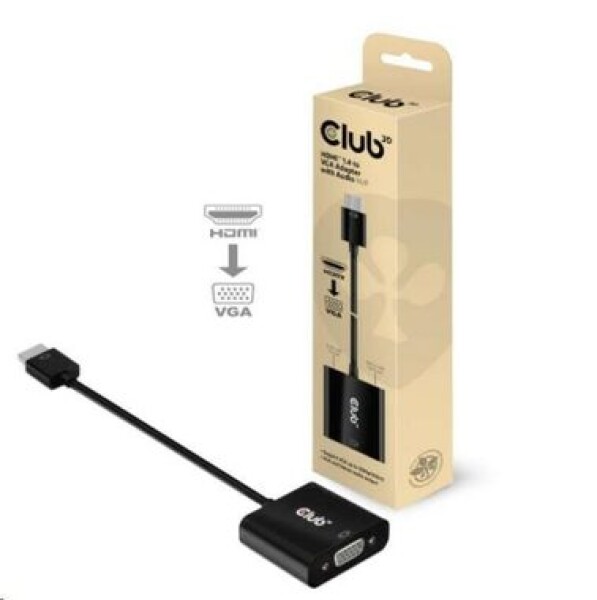 CLUB3D CAC-1302 redukcia HDMI na VGA M/F čierna / FHD 60Hz / 3.5mm jack (CAC-1302)