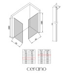 CERANO - Sprchová zástena Walk-in Crystal TL/P - 10 mm - bezvzperový systém - chróm, grafitové sklo - 130x110x200 CER-8050BD80428