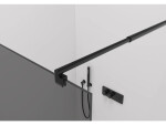 CERANO - Sprchová zástena Walk-in Onyx Round Ľ/P - 8 mm - okrúhla vzpera - čierna matná, grafitové sklo - 150x200 CER-426598
