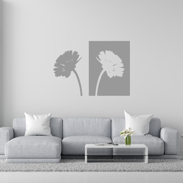 Veselá Stena Samolepka Margaréty Farba: šedá, Veľkosť: 60 x 43 cm