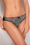 Dámske nohavičky N043 Leopard - EWANA L černá s hnědou