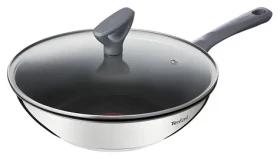 TEFAL Daily Cook G7309955 / Wok panvica / 28 cm / nerezová oceľ / s pokrievkou (G7309955)