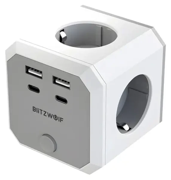 BlitzWolf BW-EC2 / Napájacia kocka / 4X AC / 2x USB-A / 2x USB-C / 4000W (BW-EC2)