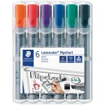 Staedtler 356 B WP6 popisovač na flipcharty Lumocolor® flipchart marker 356 B 2 - 5 mm čierna, modrá, červená, zelená, oranžová, purpurová 6 ks; 356 B WP6