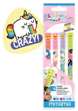 MITAMA Spinny Pen Crazy / Vymazateľný roller / 0,7 mm / 4 ks (63975)