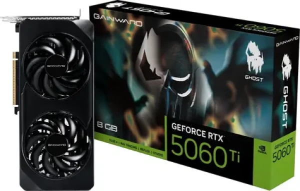 Gainward GeForce RTX 5060 Ti Ghost 8GB / Grafická karta / 8GB GDDR7 / 128-bit / 1x HDMI + 3x DP / 600W (NE7506T019P1-GB2062B)