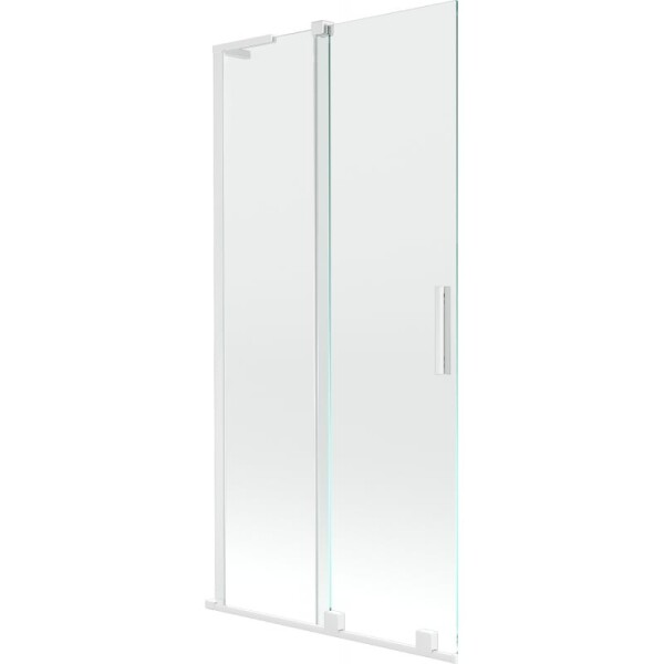 MEXEN/S - Velar L dvojkrídlová posuvná vaňová zástena 95 x 150, transparent, biela 896-095-003-01-20