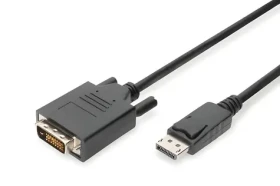 Digitus DisplayPort - DVI-D 5m čierna / Redukčný kábel / Full HD 1080p / 60 Hz / medené vodiče AWG30 / tienený (AK-340301-050-S)