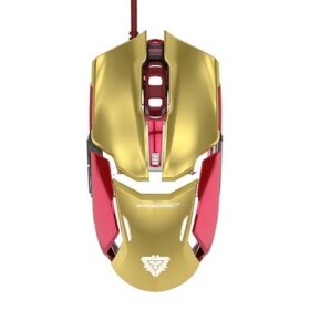 E-BLUE myš IRON MAN 3 Armor / optická / drôtová / 6 tlačidlá + koliesko / 4000 dpi / zlatý / dopredaj (MMEBE61UGZ00)