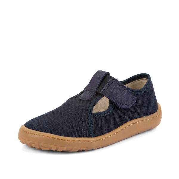 Chlapčenské plátené barefoot prezuvky CANVAS T-BAR DARK BLUE Froddo G1700439 - 36