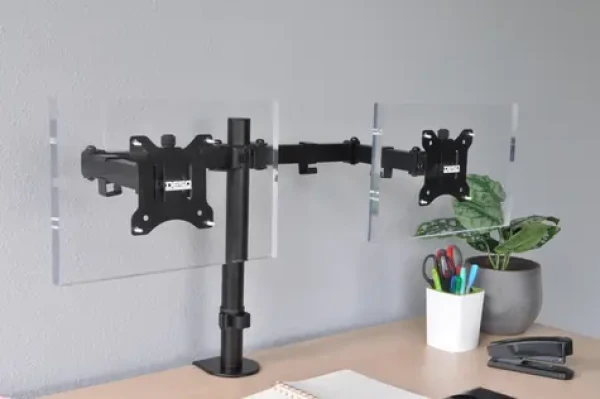 AVELI DESQ / Držiak pre dva monitory / kĺbový / VESA 75x75, 100x100 / nosnosť 9 kg/monitor (1714)