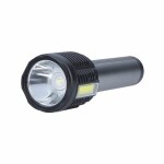 Solight LED nabíjacie ručné svietidlo 2x3W čierna / 150 +150lm / IP44 / Li- ION (8592718033507)