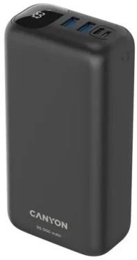 Canyon CNE-CPB301B čierna / Powerbanka / 30000mAh / QC 3.0 PD 20W / 1x USB-C / 2x USB-A (CNE-CPB301B)
