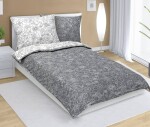 Obliečky bavlna 90/566 šedobiely kvet 140x200, 70x90