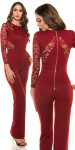 Sexy Koucla long sleeve overall with lace red XL