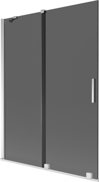 MEXEN/S - Velar dvojkrídlová posuvná vaňová zástena 130 x 150, grafit, chróm 896-130-000-41-01