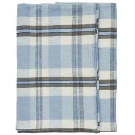 MADAM STOLTZ Bavlnený obrus Checked Light Blue 150 × 150 cm
