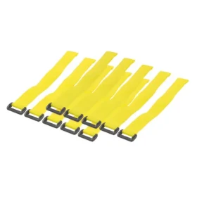 LogiLink Suchý zips na káble žltý, 10 ks / Organizátor káblov / 300 mm / Nylon (KAB0015)
